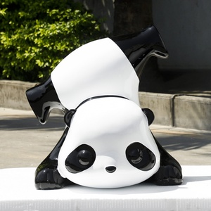 Escultura de Panda Acrobático de Diseño Único en Fibra de Vidrio, Apta para Niños, Adorno para Centros Comerciales, Zoológicos y Parques de Diversiones - Product Image 1
