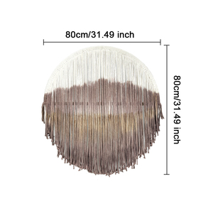 <span class=keywords><strong>Tapiz</strong></span> colgante de arte de pared de macramé redondo <span class=keywords><strong>circular</strong></span> grande con tinte degradado personalizado de decoración Bohemia - Product Image 5