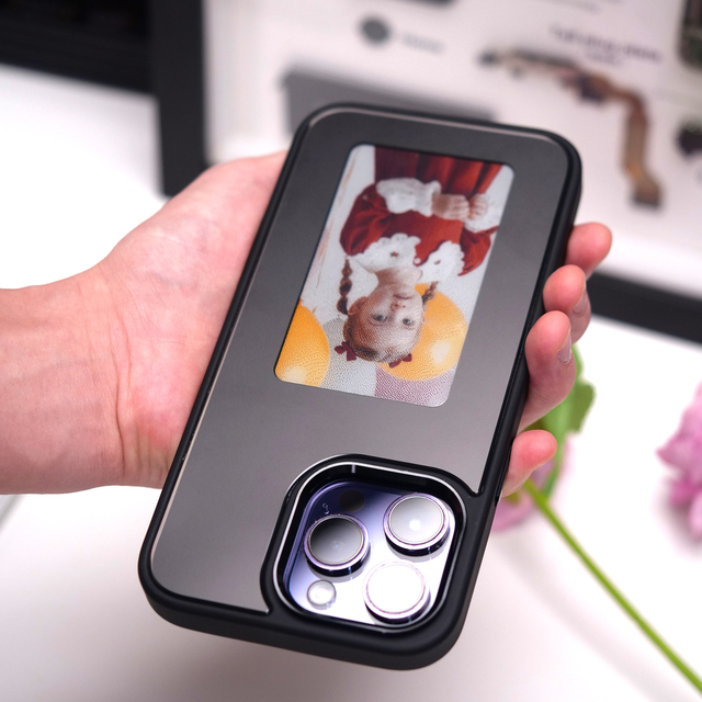 2024 New DIY Pattern NFC Smart Display E Ink PC Wireless Charging Shockproof Phone Case for 15/16 Pro Max/14 Pro