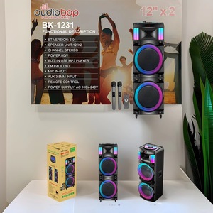 Haut-parleur portable pour fêtes en extérieur Smart Choice 100 W avec roulettes intégrées, ports USB, TF, AUX, FM pour karaoké familial à domicile - Product Image 3