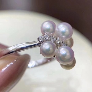 Exquisite 925 Craftsmanship Natural <b>Pearl</b> <b>Ring</b> Versatile 4-7mm Round Bead Design Gift Retention - Product Image 2