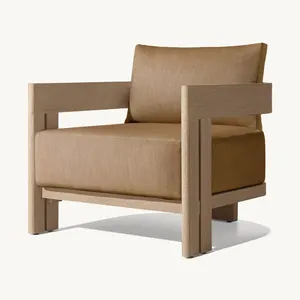 Luxury Modern Garden Furniture Teak Wood Outdoor Hotel Sectional Outdoor Sofa