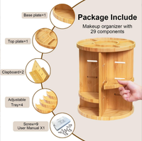 Étagère rotative en bois de grande capacité au design moderne, organisateur de maison, multifonctionnel, réglable, en bambou, pour le maquillage