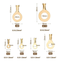 Cosses de câble annulaires non isolées de 3,2 à 6,2 mm, assortiment de connecteurs nus, connecteurs de câbles, cosses en laiton