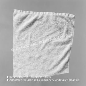 Chiffons de nettoyage en coton recyclé 100% blanc de qualité supérieure, absorbants pour l'huile et l'eau, doux pour le nettoyage industriel - Product Image 3