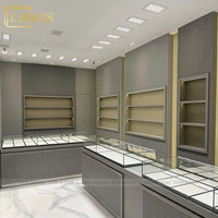 Vitrine murale pour bijoux, présentoir de luxe pour magasin de détail, comptoir d'exposition en bois, aménagement commercial, design de studio