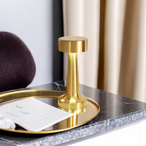 Modern Fashionable Rechargeable Cordless Touch Control Dimmable Metal <strong>Table</strong> Lamp With Pleated Shade for Home Bar - Product Image 2