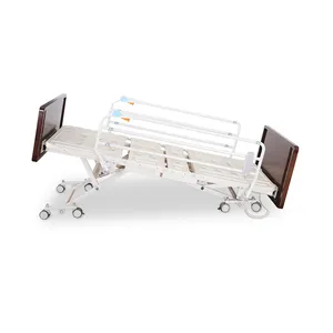 Wooden Side Rails Hospital Bed Electric 5-function Home Style Furniture Hospital Equipment