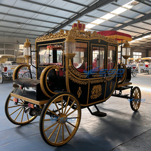 Carrosse de mariage noir et or style royal à prix de gros – Carrosse élégant pour mariages et événements royaux - Product Image 2