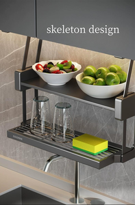 Goldmine Under <strong>Cupboard</strong> Storage <strong>Rack</strong> Folding <strong>Plate</strong> Organizer <strong>Rack</strong> 2 Tiers Pull Down Storage <strong>Rack</strong> - Product Image 3