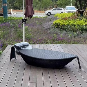Tumbonas de Ratán PE con Marco de Aluminio y Diseño de Hoja Único, Estilo Nórdico Moderno Sunway, <span class=keywords><strong>para</strong></span> Playa y Hotel - Product Image 6
