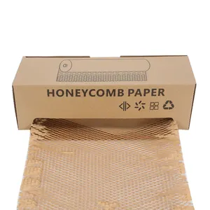 Amazon penjualan terlaris pemasok pengiriman daur ulang bungkus gulungan kertas sarang lebah dengan kotak bergelombang