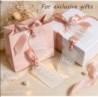 Cartes de nom personnalisées en acrylique avec ruban, étiquettes personnalisées en gros pour invités de mariage, événements, banquets, fêtes et cadeaux