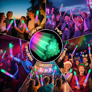 Hot Selling RGB LED Foam Sticks Battery-Powered <b>for</b> Wedding Concert Events Glow in Dark Party Supplies Bulk Cheering Stick Wand - Product Image 5
