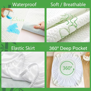 Oeko-tex 100 Certificated Wholesale Quilted Bamboo <strong>Mattress</strong> <strong>Protector</strong> Whole Sale Waterproof Bed Cover for Home or Hospital Use - Product Image 5