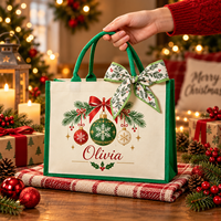 Sac cadeau de Noël personnalisé, sac de shopping imprimé sur mesure pour les fêtes, les magasins de détail et la distribution de cadeaux