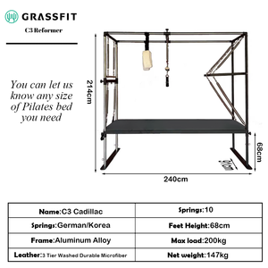 Table de Pilates trapèze en aluminium durable Grassfit <span class=keywords><strong>pour</strong></span> studio de gymnastique à domicile Cadillac Pilates équipement d'entraînement et de yoga - Product Image 3