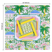 Tapis de mahjong américain vert émeraude, tapis imprimé pour tuiles de mahjong, imperméable, silencieux, antidérapant, couverture de table de jeu