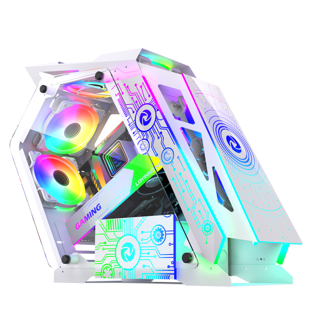 Lovingcool OEM Factory Outlet Popular Vertical Mid Tower PC Case Custom-make LOGO Desktop Gaming Cooler Fans Popular PC Gaming