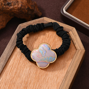 เครื่องประดับผมแบบจีนโบราณ ผ้าไหมลายส่ง พร้อมหัวเข็มขัดขนม้า ทำด้วยมือ กิ๊บติดผม ยางรัดผม ที่คาดผม - Product Image 2