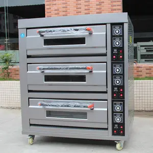 Elektrische Ovens Voor Bakkerij/Commerciële Oven Bakkerijapparatuur/3 Dek Gas Power Bakoven Voor Het Maken Van Brood