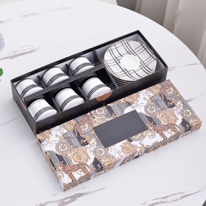 Juego de Taza y Platillo de Café Turco Estilo Europeo, Caja de Regalo, Diseño Retro de Lujo Ligero, Taza y Platillo para Té de la Tarde - Product Image 3