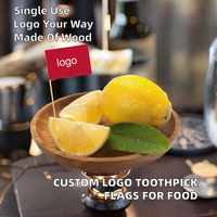 Drapeaux en bois jetables personnalisables avec logo, différentes tailles et formes pour sandwichs, desserts, boissons, bâtonnets à cocktail Madiha Art