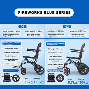 Silla de ruedas manual de alta calidad al por mayor, silla de ruedas con reposabrazos plegable de aluminio, silla de ruedas ligera para personas mayores con discapacidad - Product Image 6