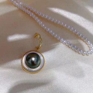 S925 Silver Pendant Accessory DIY 10-11mm Round Bead Necklace with 30934 Empty Holder and Concealer <b>Jade</b> S925 Silver Findings - Product Image 2