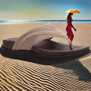 Women's Orthotic Cushion Open Toe <b>Flip</b> <b>Flops</b> with Arch Support <b>Soft</b> Fabric Rubber Outsole Summer Comfortable Outdoor for - Product Image 2