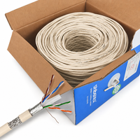 Câble Ethernet LAN Shibei Cat6A SFTP de haute qualité, conducteur massif 4 paires 23AWG en cuivre blindé, 10 Gbit/s, 305 m, pour applications industrielles et vidéosurveillance