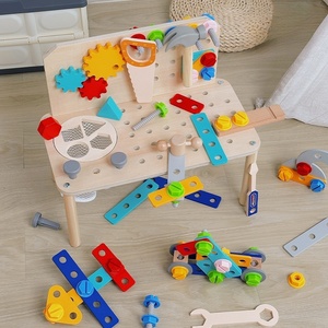 Công cụ băng ghế dự bị cho trẻ em, công cụ bằng gỗ băng ghế dự bị hội thảo bàn làm việc với các công cụ thiết lập, làm việc bằng gỗ băng ghế dự bị xây dựng đồ chơi cho trẻ mới biết đi - Product Image 4