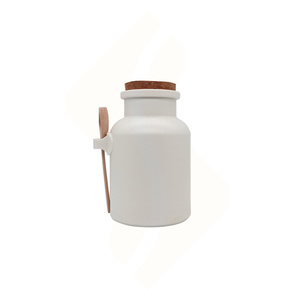 Envase de PET Mate Esmerilado para Alimentos, Botella para <span class=keywords><strong>Sales</strong></span> de <span class=keywords><strong>Baño</strong></span> con Tapa de Corcho y Cuchara, Impresión de Logotipo Personalizado, Bomba para Envasado de 100ml 200ml 300ml - Product Image 5