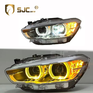 Fari LED Auto SJC per <span class=keywords><strong>BMW</strong></span> <span class=keywords><strong>Serie</strong></span> <span class=keywords><strong>1</strong></span> <span class=keywords><strong>F20</strong></span> LCI, Gruppo Luci Anteriori 15-18, Luci Diurne Bicolore Giallo e Bianco - Product Image 1