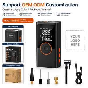 OEM ODM Portable Tire Inflator Air Compressor 150PSI Digital Display Auto Stop Tire <b>Pump</b> Power Bank LED Light for Car Motorcycle - Product Image 5
