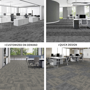 Self-Adhesive Loop Pile pp Striped Modern Square Peel <b>Stick</b> Non-Slip Extra Thick Carpet Tiles Easy Home Commercial Floor - Product Image 2