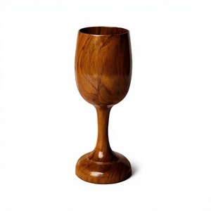 Verre à vin en bois artisanal écologique de qualité supérieure, réutilisable, 250 ml, gravure personnalisée, design moderne, directement de l'usine - Product Image 1