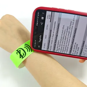 Su misura 13.56MHz RFID carta Tyvek braccialetti MIFARD NFC Tyvek braccialetto per eventi/parco acquatico