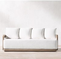 Ensemble de meubles de jardin haut de gamme en teck massif : canapé, table, chaise longue, chaise, mobilier de salle à manger pour cour extérieure