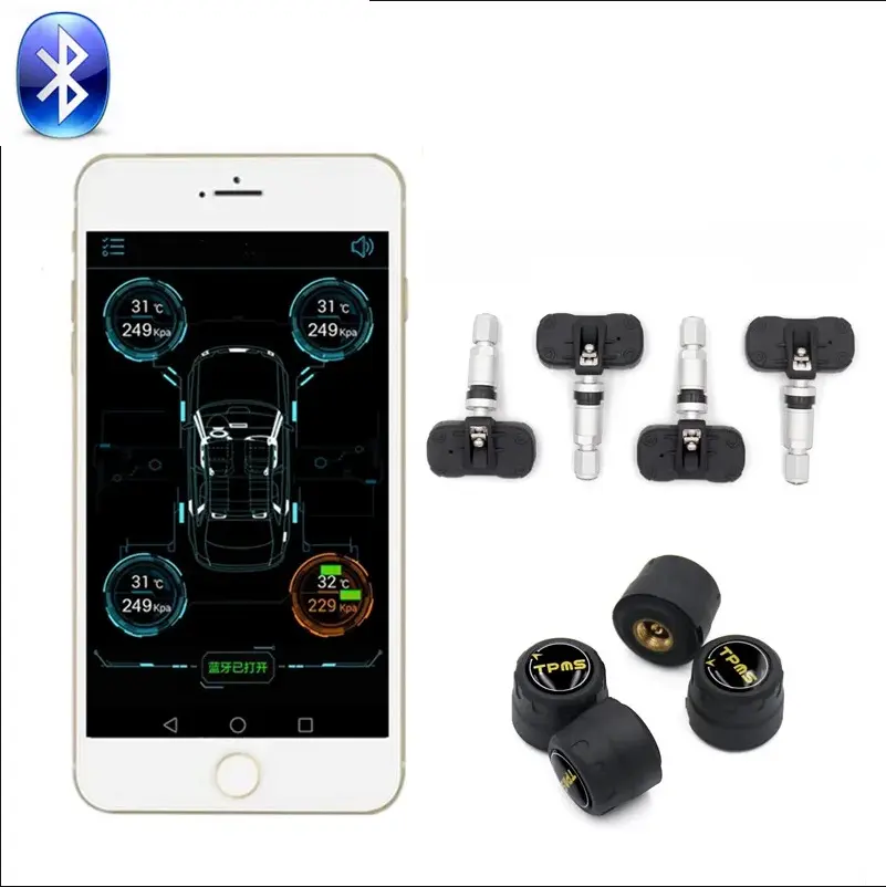 2/4 Sensoren Auto TPMS Bluetooth Reifendruck überwachungs system Unterstützung Android/IOS Handy Display Autoreifen Diagnose tool