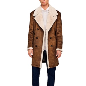 Cappotti personalizzati produttore cappotti lunghi in Shearling scamosciato <span class=keywords><strong>uomo</strong></span> - Product Image 1