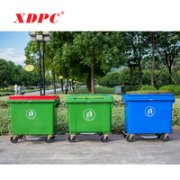 Grande poubelle extérieure de 660 litres Poubelle en plastique Grande poubelle