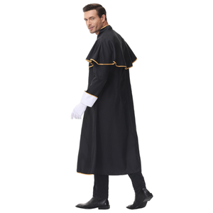 Disfraz <span class=keywords><strong>de</strong></span> Halloween para adultos, traje <span class=keywords><strong>de</strong></span> sacerdote negro, pastor religioso, Padre Medieval, trajes <span class=keywords><strong>de</strong></span> monje, TV y película - Product Image 3