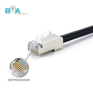 RJ45 转 2.54mm 8 针端子电缆 UL2464 26AWG 1m 黑色 PVC 带热缩管，适用于网络通信和控制设备 - Product Image 2