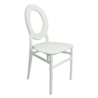Chaise de Mariage Moderne Ovale en Résine Blanche avec Dossier en O pour Salle à Manger, Hôtel & Événements – Vente Directe Usine
