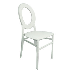 Silla Moderna de Resina Blanca con Respaldo Ovalado en O para Bodas, Comedor, Hogar, Hotel y Eventos - Venta Directa de Fábrica - Product Image 2