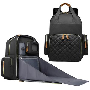 Sac à dos isotherme imperméable en polyester pour papa avec patchs et fermeture éclair pour les voyages en plein air, cadeaux de fête prénatale - Product Image 1