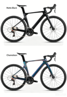 Vélo de course sur route en fibre de carbone, 22 vitesses, design aérodynamique, guidon intégré en aluminium, freins à disque hydrauliques avant