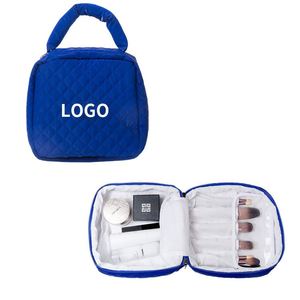 High Quality New Model Travel <b>Make</b>-<b>up</b> <b>Bag</b> PU Leather Covered with Silk Cotton - Product Image 2