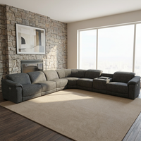Stoffbezogenes Ecksofa mit Liegefunktion, Modulares U-förmiges Luxus-Sofa für Wohnzimmer und Arbeitszimmer